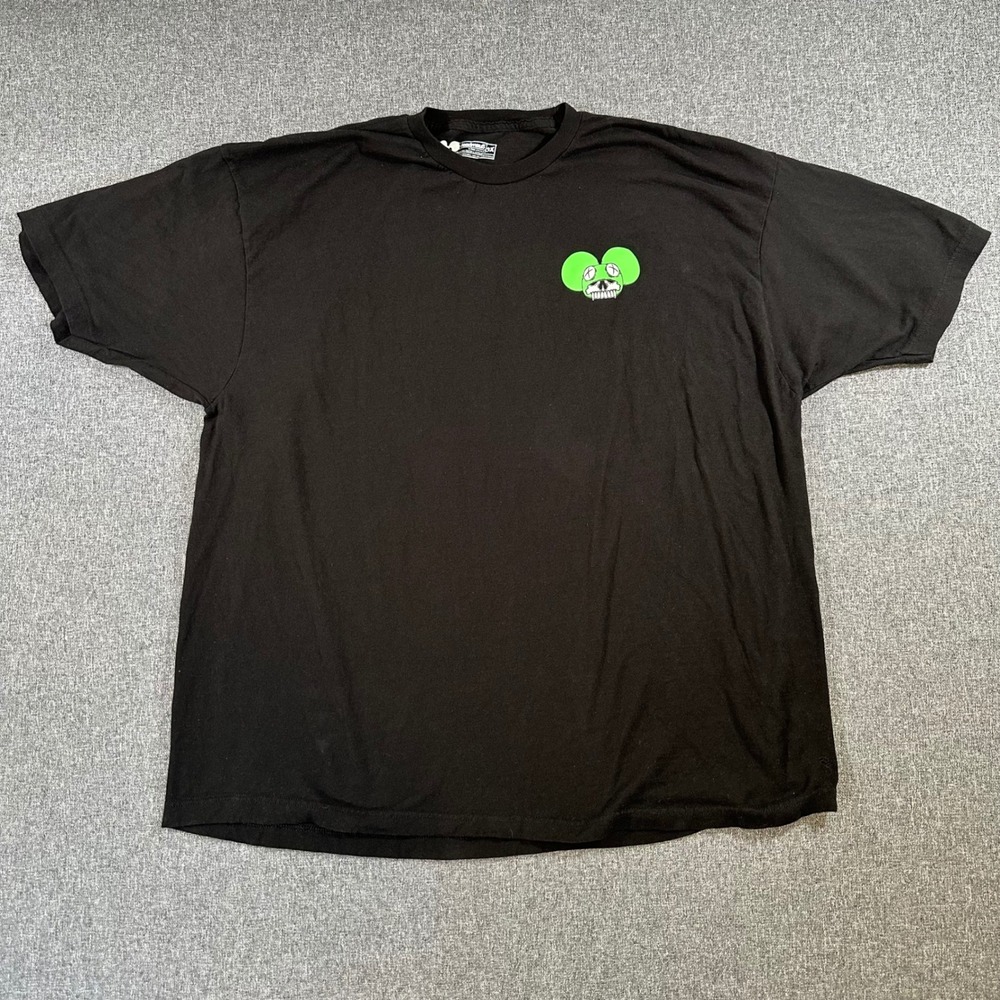 Deadmau5 Graphic T-Shirt Mens 3X Black Cotton EDM Music Concert Tee Skull Logo